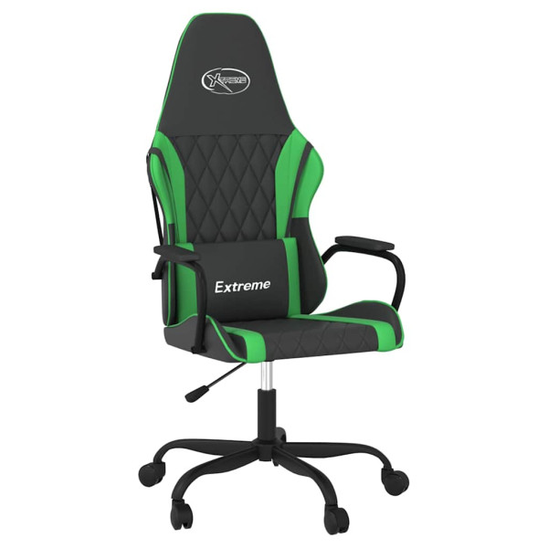 Fotel Gamingowy z Ekoskóry Ergonomiczny Czarno-Zielony do Biurka dla Gracza, 9441350