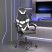 Fotel Gamingowy z Ekoskóry Ergonomiczny Czarno-Biały do Biurka dla Gracza, 9441379