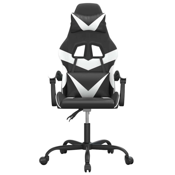 Fotel Gamingowy z Ekoskóry Ergonomiczny Czarno-Biały do Biurka dla Gracza, 9441380