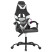 Fotel Gamingowy z Ekoskóry Ergonomiczny Czarno-Biały do Biurka dla Gracza, 9441384