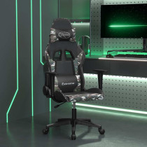 Fotel Gamingowy z Ekoskóry Ergonomiczny Czarno-Wielokolorowy do Biurka