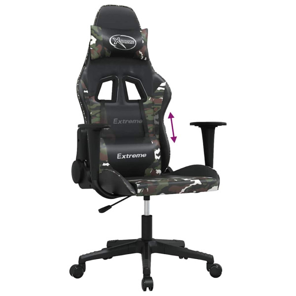 Fotel Gamingowy z Ekoskóry Ergonomiczny Czarno-Wielokolorowy do Biurka, 9441439
