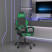 Fotel Gamingowy z Ekoskóry Obrotowy Ergonomiczny Czarno-Zielony do Biurka, 9441450