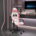 Fotel Gamingowy z Ekoskóry Ergonomiczny Biało-Różowy do Biurka dla Gracza, 9441464