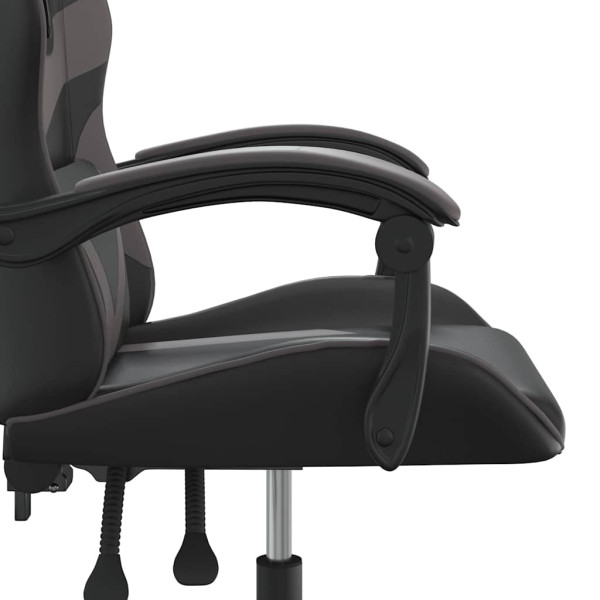 Fotel Gamingowy z Ekoskóry Ergonomiczny Czarno-Szary do Biurka dla Gracza, 9441515