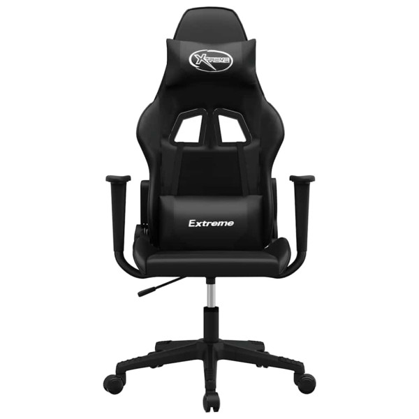 Fotel Gamingowy z Ekoskóry Ergonomiczny z Podłokietnikami Czarny do Biurka, 9441581