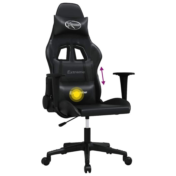 Fotel Gamingowy z Ekoskóry Ergonomiczny z Podłokietnikami Czarny do Biurka, 9441583