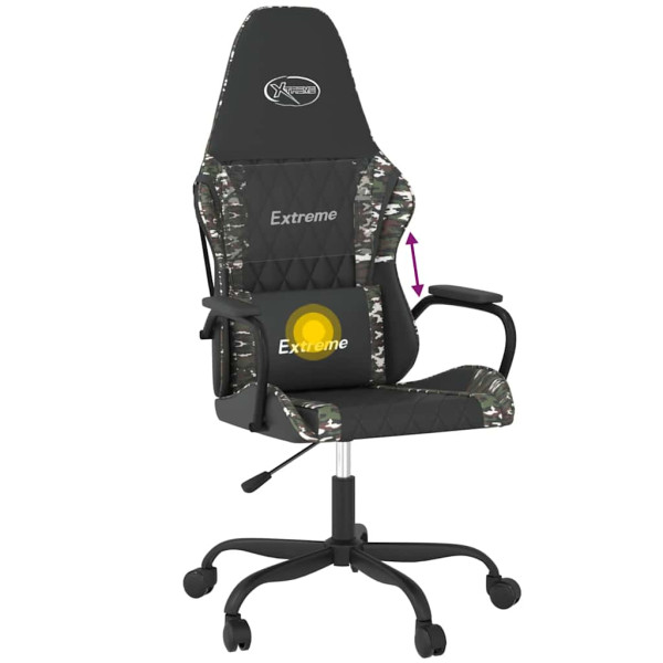 Fotel Gamingowy z Ekoskóry Ergonomiczny Czarno-Wielokolorowy do Biurka, 9441599