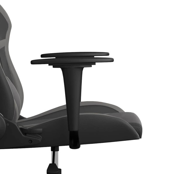 Fotel Gamingowy z Ekoskóry Ergonomiczny Czarno-Szary do Biurka dla Gracza, 9441616