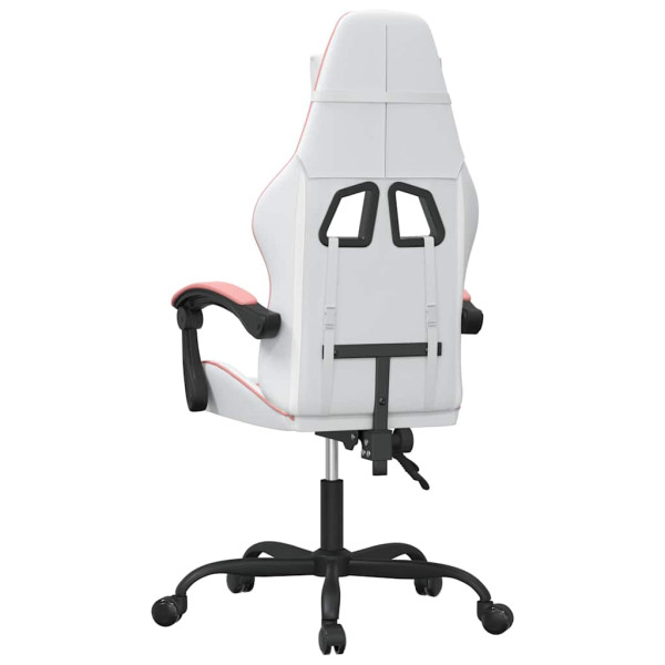 Fotel Gamingowy z Ekoskóry Ergonomiczny Biało-Różowy do Biurka dla Gracza, 9441640