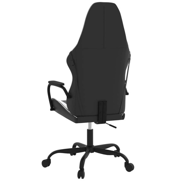 Fotel Gamingowy z Ekoskóry Ergonomiczny Czarno-Biały do Biurka dla Gracza, 9441675