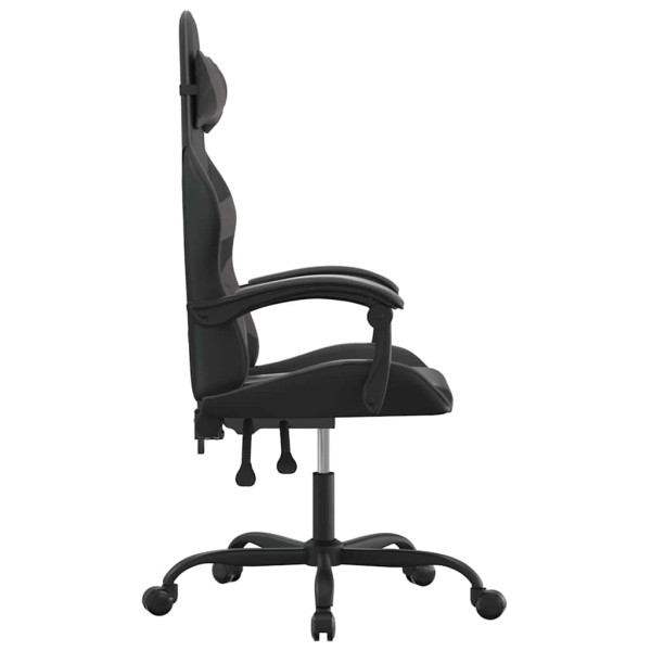 Fotel Gamingowy z Ekoskóry Obrotowy Ergonomiczny Czarno-Szary do Biurka, 9441727