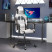 Fotel Gamingowy z Ekoskóry Obrotowy Ergonomiczny Biało-Czarny do Biurka, 9441754