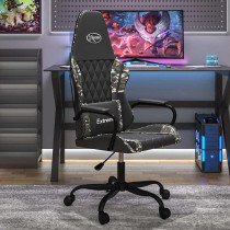 Fotel Gamingowy z Ekoskóry Ergonomiczny Czarno-Wielokolorowy do Biurka