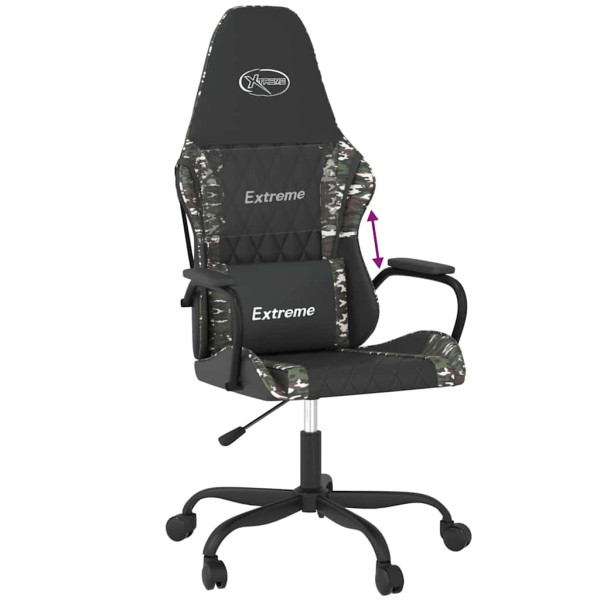 Fotel Gamingowy z Ekoskóry Ergonomiczny Czarno-Wielokolorowy do Biurka, 9441772