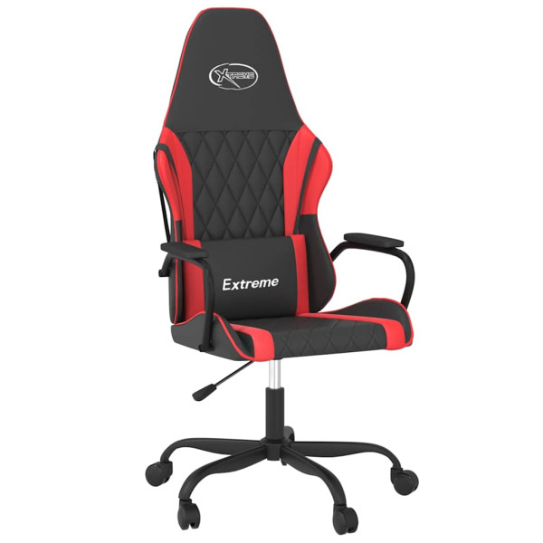 Fotel Gamingowy z Ekoskóry Ergonomiczny Czarno-Czerwony do Biurka, 9441796