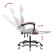 Fotel Gamingowy z Ekoskóry z Podnóżkiem Ergonomiczny Biało-Różowy do Biurka, 9441900
