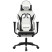 Fotel Gamingowy z Ekoskóry z Podnóżkiem Ergonomiczny Biało-Czarny do Biurka, 9441945