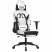 Fotel Gamingowy z Ekoskóry z Podnóżkiem Ergonomiczny Biało-Czarny do Biurka, 9441950
