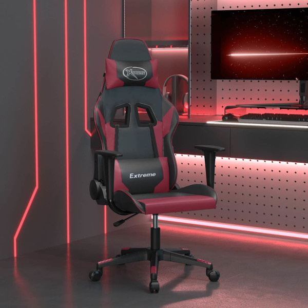 Fotel Gamingowy z Ekoskóry Ergonomiczny Czarno-Czerwony do Biurka, 9442021
