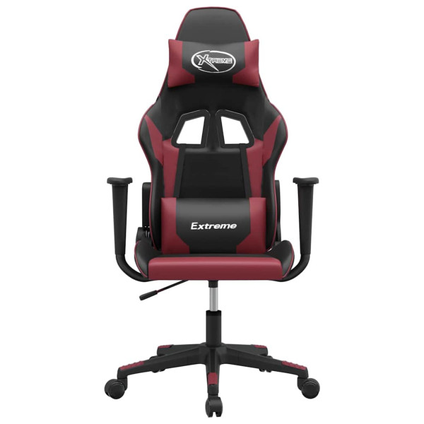 Fotel Gamingowy z Ekoskóry Ergonomiczny Czarno-Czerwony do Biurka, 9442022