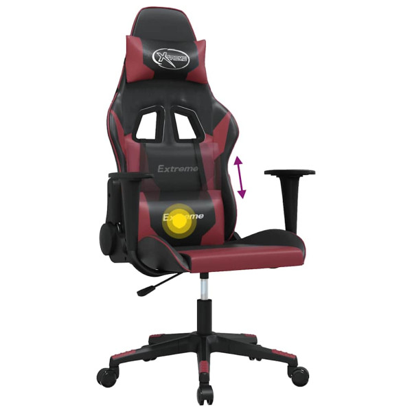 Fotel Gamingowy z Ekoskóry Ergonomiczny Czarno-Czerwony do Biurka, 9442024