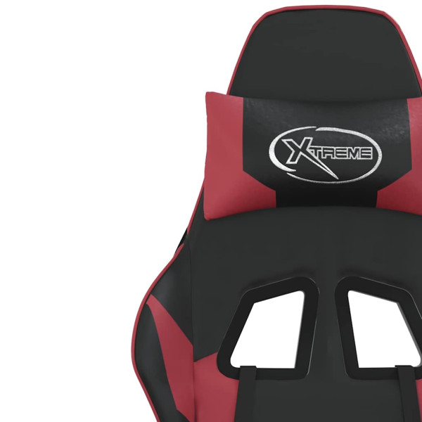Fotel Gamingowy z Ekoskóry Ergonomiczny Czarno-Czerwony do Biurka, 9442029