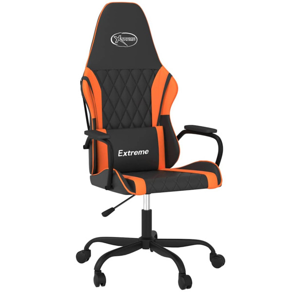 Fotel Gamingowy z Ekoskóry Ergonomiczny Czarno-Pomarańczowy do Biurka, 9442035