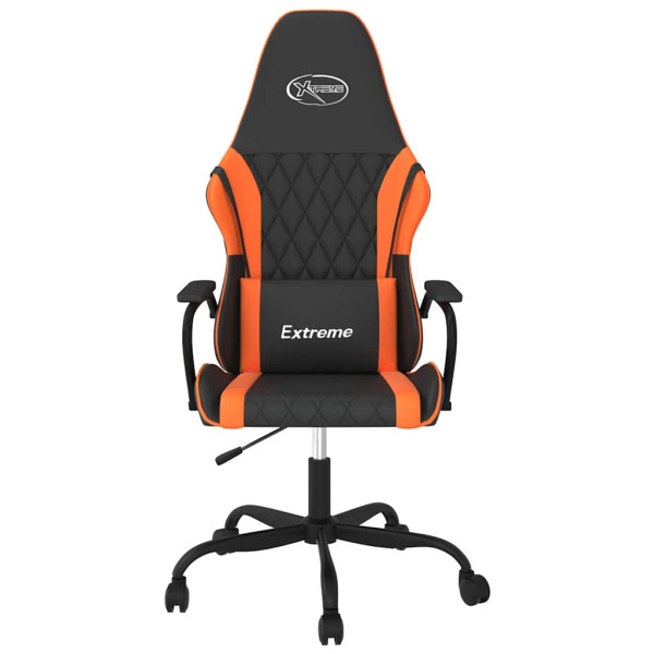 Fotel Gamingowy z Ekoskóry Ergonomiczny Czarno-Pomarańczowy do Biurka, 9442037