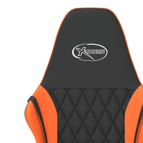 Fotel Gamingowy z Ekoskóry Ergonomiczny Czarno-Pomarańczowy do Biurka, 9442044