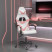 Fotel Gamingowy z Ekoskóry Obrotowy Ergonomiczny Biało-Różowy do Biurka, 9442076