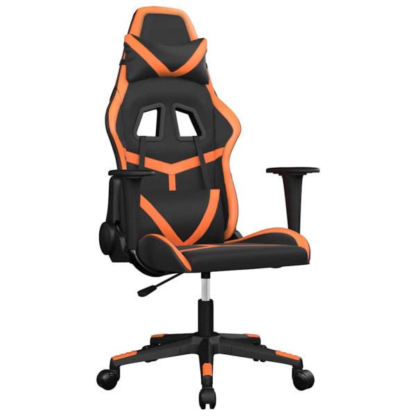 Fotel Gamingowy z Ekoskóry Ergonomiczny Czarno-Pomarańczowy do Biurka, 9442125