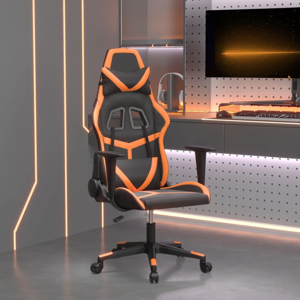 Fotel Gamingowy z Ekoskóry Ergonomiczny Czarno-Pomarańczowy do Biurka, 9442126