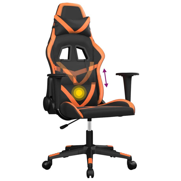Fotel Gamingowy z Ekoskóry Ergonomiczny Czarno-Pomarańczowy do Biurka, 9442130