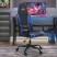 Fotel Gamingowy z Ekoskóry Ergonomiczny Czarno-Niebieski do Biurka, 9442169