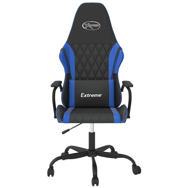 Fotel Gamingowy z Ekoskóry Ergonomiczny Czarno-Niebieski do Biurka, 9442170