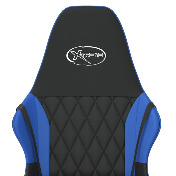 Fotel Gamingowy z Ekoskóry Ergonomiczny Czarno-Niebieski do Biurka, 9442176