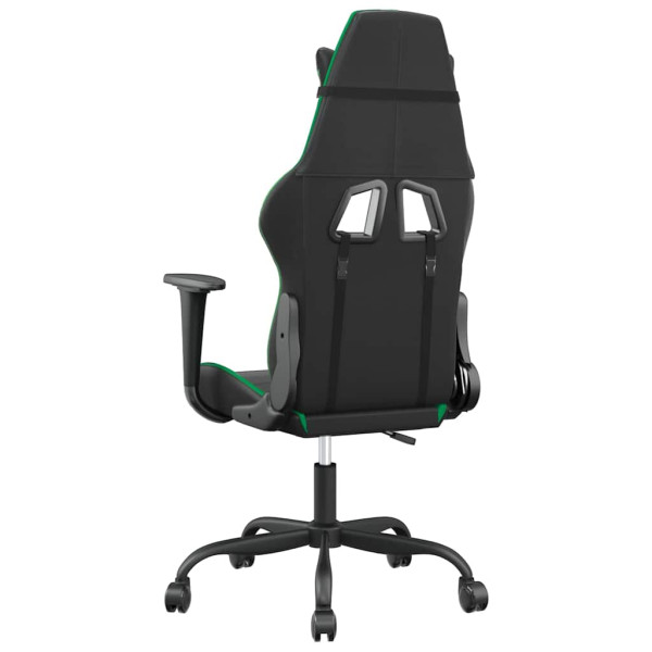 Fotel Gamingowy z Ekoskóry Ergonomiczny Czarno-Zielony do Biurka dla Gracza, 9442186