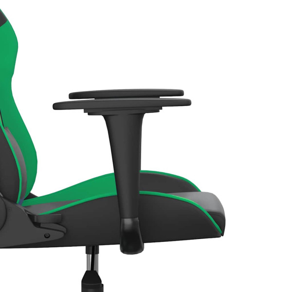 Fotel Gamingowy z Ekoskóry Ergonomiczny Czarno-Zielony do Biurka dla Gracza, 9442191