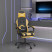 Fotel Gamingowy z Ekoskóry z Podnóżkiem Ergonomiczny Czarno-Złoty do Biurka, 9442197