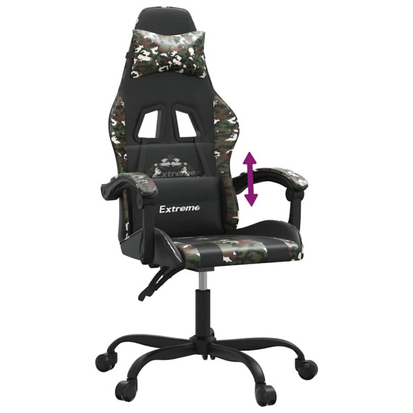Fotel Gamingowy z Ekoskóry Ergonomiczny Czarno-Wielokolorowy do Biurka, 9442246
