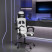 Fotel Gamingowy z Ekoskóry Obrotowy Ergonomiczny Biało-Czarny do Biurka, 9442304