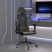 Fotel Gamingowy z Ekoskóry Ergonomiczny Czarno-Szary do Biurka dla Gracza, 9442422