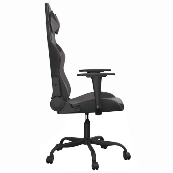 Fotel Gamingowy z Ekoskóry Ergonomiczny Czarno-Szary do Biurka dla Gracza, 9442424