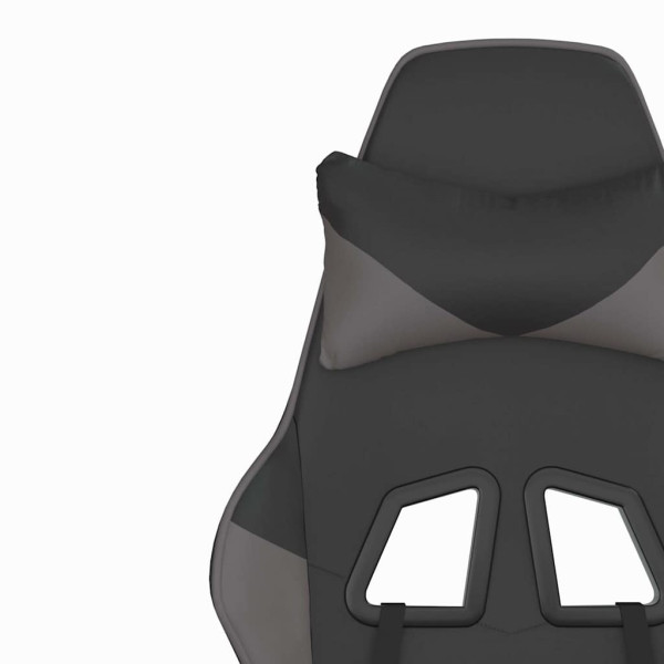 Fotel Gamingowy z Ekoskóry Ergonomiczny Czarno-Szary do Biurka dla Gracza, 9442431