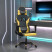 Fotel Gamingowy z Ekoskóry Ergonomiczny Czarno-Złoty do Biurka dla Gracza, 9442449