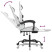 Fotel Gamingowy z Ekoskóry z Podnóżkiem Ergonomiczny Biało-Czarny do Biurka, 9442483