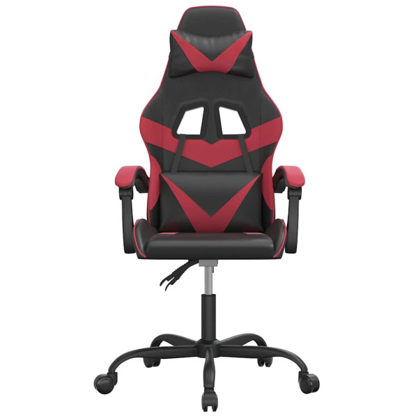 Fotel Gamingowy z Ekoskóry Obrotowy Ergonomiczny Czarno-Czerwony do Biurka, 9442559