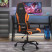 Fotel Gamingowy z Ekoskóry Ergonomiczny Czarno-Pomarańczowy do Biurka, 9442629
