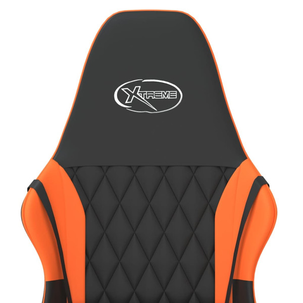Fotel Gamingowy z Ekoskóry Ergonomiczny Czarno-Pomarańczowy do Biurka, 9442636